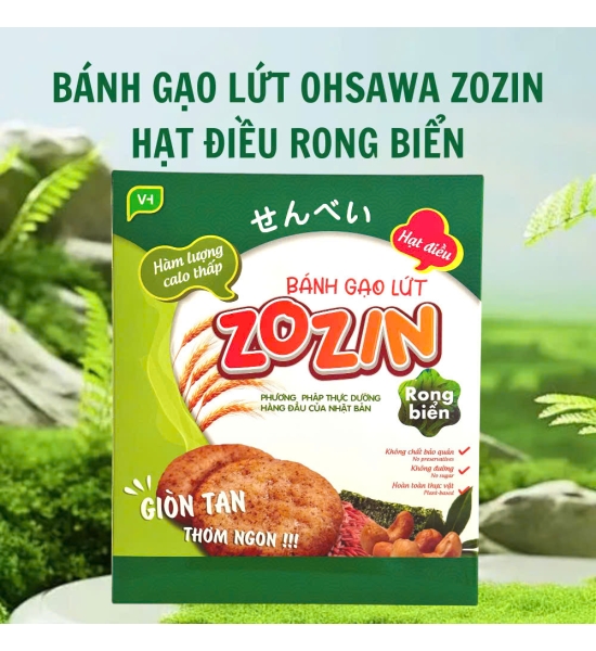Bánh gạo lứt Ohsawa Zozin Hạt điều - Rong biển